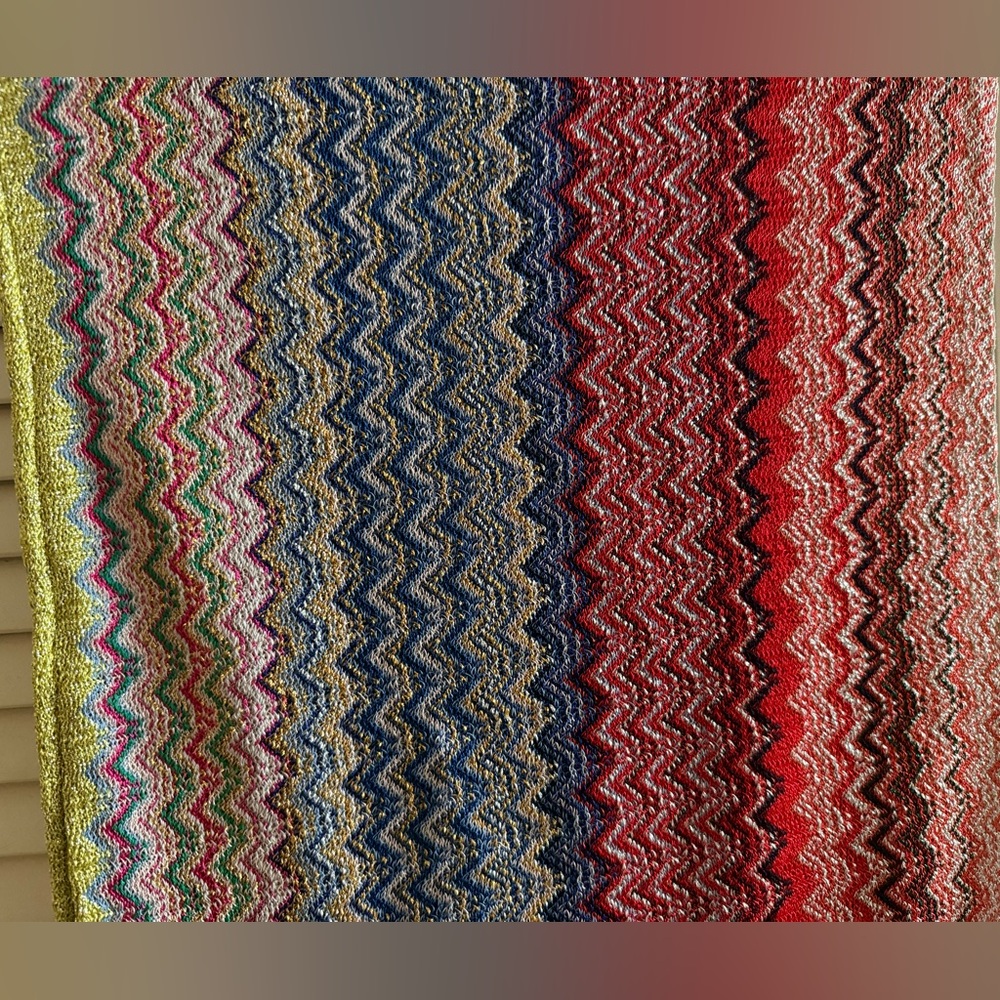 Missoni Multicolor Chevron Knit Pareo Sarong Wrap Skirt Beach Dress $840 NWT! - Picture 5 of 10